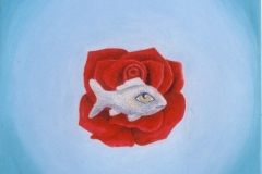 Fisch mit Rose, Öl auf Leinwand, 2003